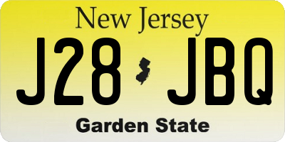 NJ license plate J28JBQ