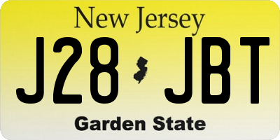 NJ license plate J28JBT