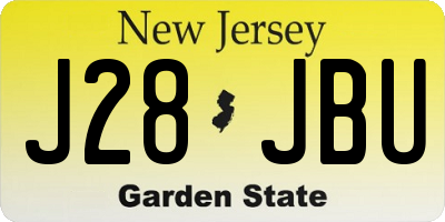NJ license plate J28JBU