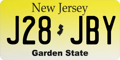 NJ license plate J28JBY