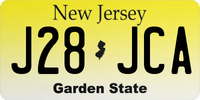 NJ license plate J28JCA