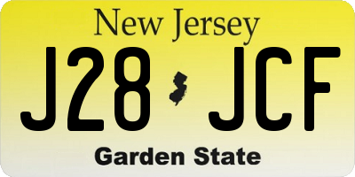 NJ license plate J28JCF
