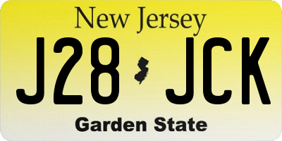 NJ license plate J28JCK