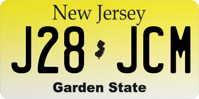 NJ license plate J28JCM