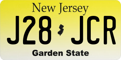 NJ license plate J28JCR