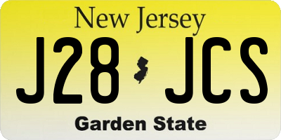 NJ license plate J28JCS