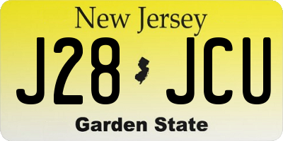 NJ license plate J28JCU