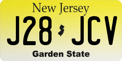 NJ license plate J28JCV