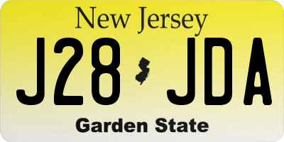 NJ license plate J28JDA