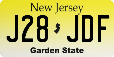 NJ license plate J28JDF