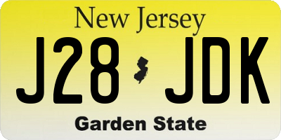 NJ license plate J28JDK