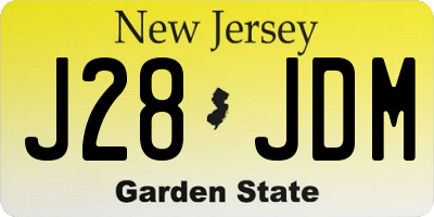 NJ license plate J28JDM