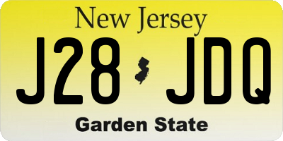 NJ license plate J28JDQ