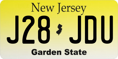 NJ license plate J28JDU