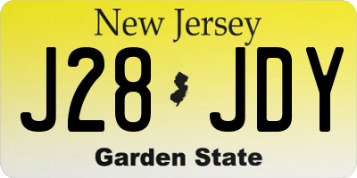 NJ license plate J28JDY