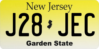 NJ license plate J28JEC