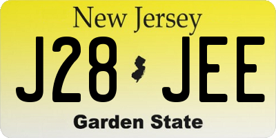NJ license plate J28JEE