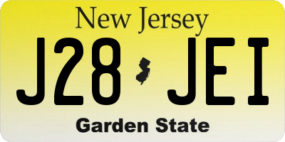 NJ license plate J28JEI