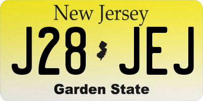 NJ license plate J28JEJ