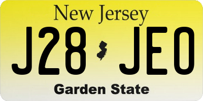 NJ license plate J28JEO
