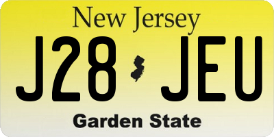 NJ license plate J28JEU