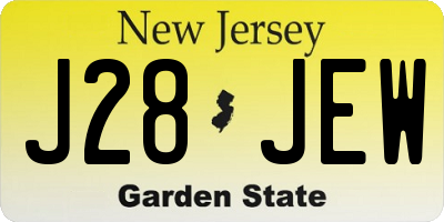 NJ license plate J28JEW