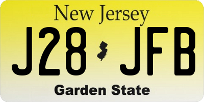 NJ license plate J28JFB
