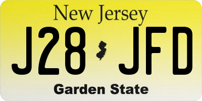 NJ license plate J28JFD