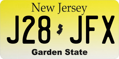 NJ license plate J28JFX