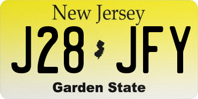 NJ license plate J28JFY