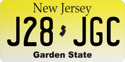 NJ license plate J28JGC