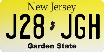 NJ license plate J28JGH