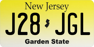 NJ license plate J28JGL