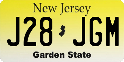 NJ license plate J28JGM