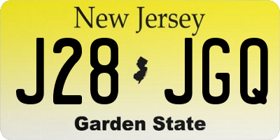 NJ license plate J28JGQ