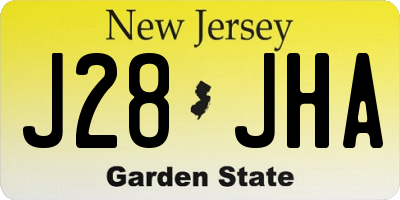 NJ license plate J28JHA