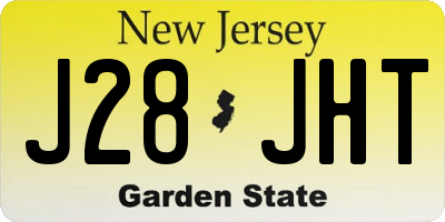 NJ license plate J28JHT