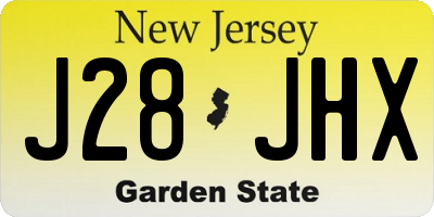NJ license plate J28JHX