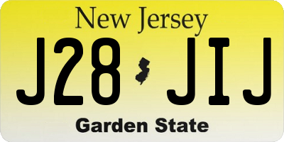 NJ license plate J28JIJ