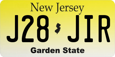 NJ license plate J28JIR