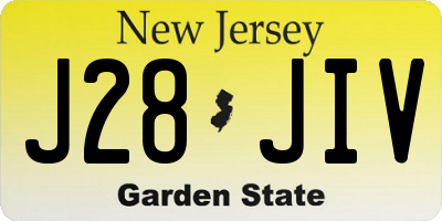 NJ license plate J28JIV