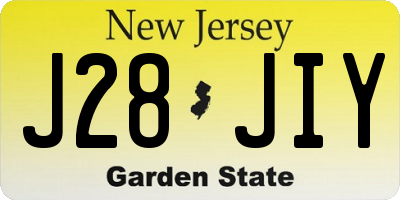 NJ license plate J28JIY