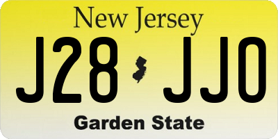 NJ license plate J28JJO