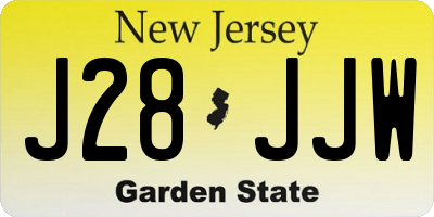 NJ license plate J28JJW