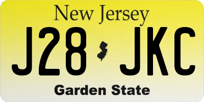 NJ license plate J28JKC