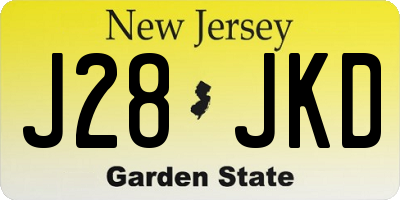 NJ license plate J28JKD