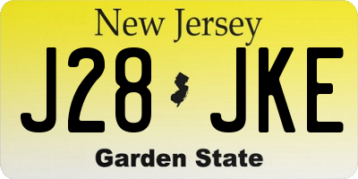 NJ license plate J28JKE