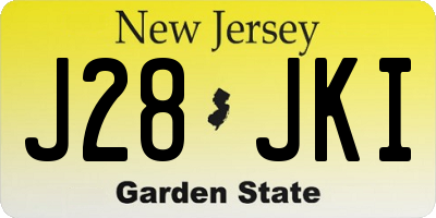 NJ license plate J28JKI