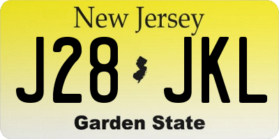 NJ license plate J28JKL