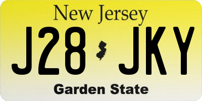 NJ license plate J28JKY